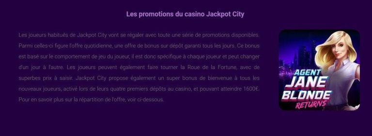 Jackpot City Casino bonus
