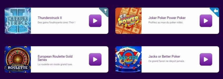 Jackpot City Casino jeux